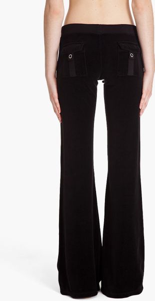 juicy couture tina velour track pants black