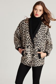 Loeffler Randall Leopard-print Double-breasted Coat - Lyst