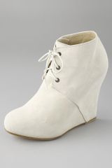 Opening Ceremony Corset Suede Wedge Booties