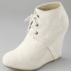 Opening Ceremony Corset Suede Wedge Booties in White (bone) - Lyst