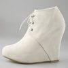 Opening Ceremony Corset Suede Wedge Booties in White (bone) - Lyst