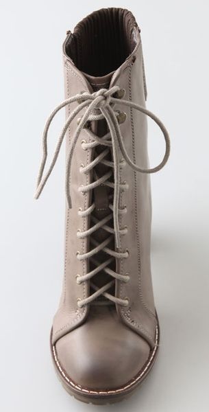 steven by steve madden isolate lace up booties in brown taupe lyst steven by steve madden isolate lace up booties in brown taupe lyst