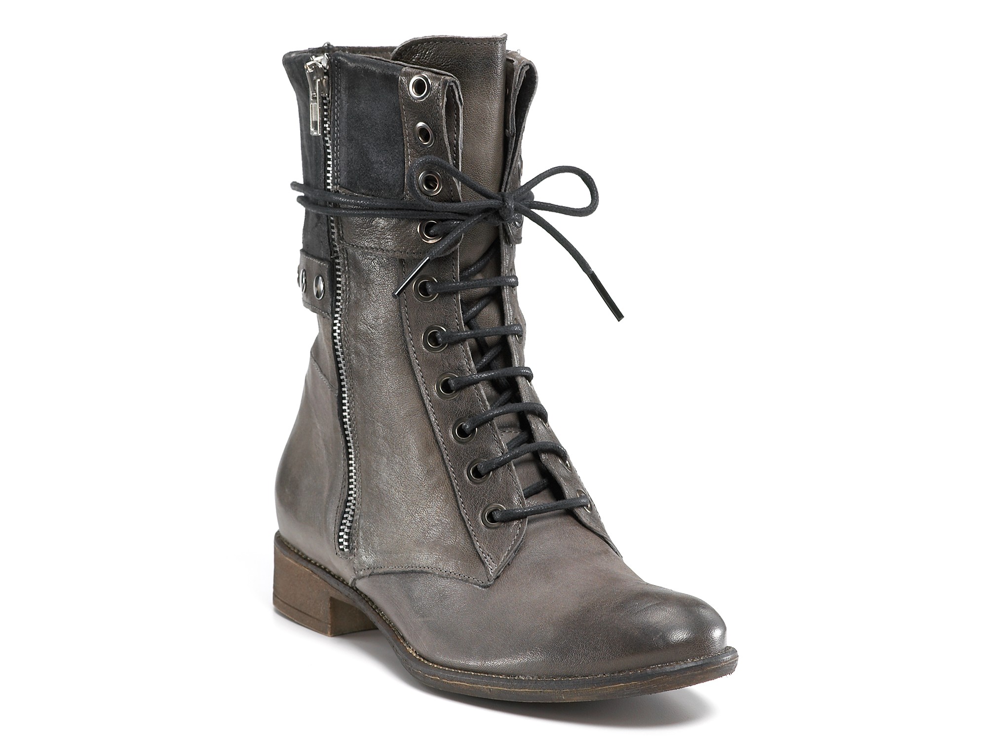 taupe lace up combat boots