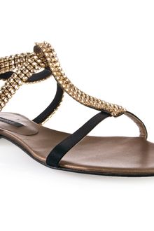 Diego Dolcini Swarovski Crystal Flat Sandal - Lyst