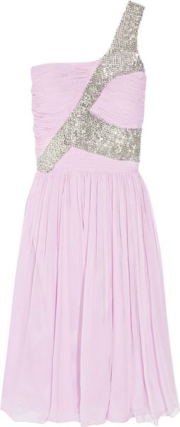 Rachel Gilbert Sasha Embellished Silk-chiffon Dress - Lyst