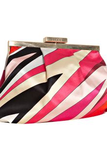 Emilio Pucci Pink Sateen Abstract Print Convertible Clutch - Lyst