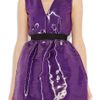 Victoria Beckham Satincrepe Bell Dress in Purple - Lyst