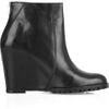 Minimarket Leather Wedge Ankle Boots in Black