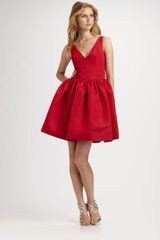 Chloe & Reese Silk Faille V-neck Party Dress