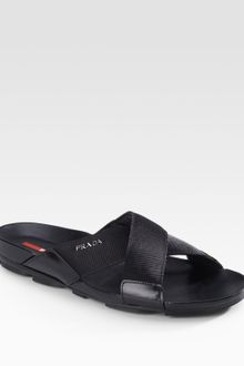 Prada Leather Sandals - Lyst