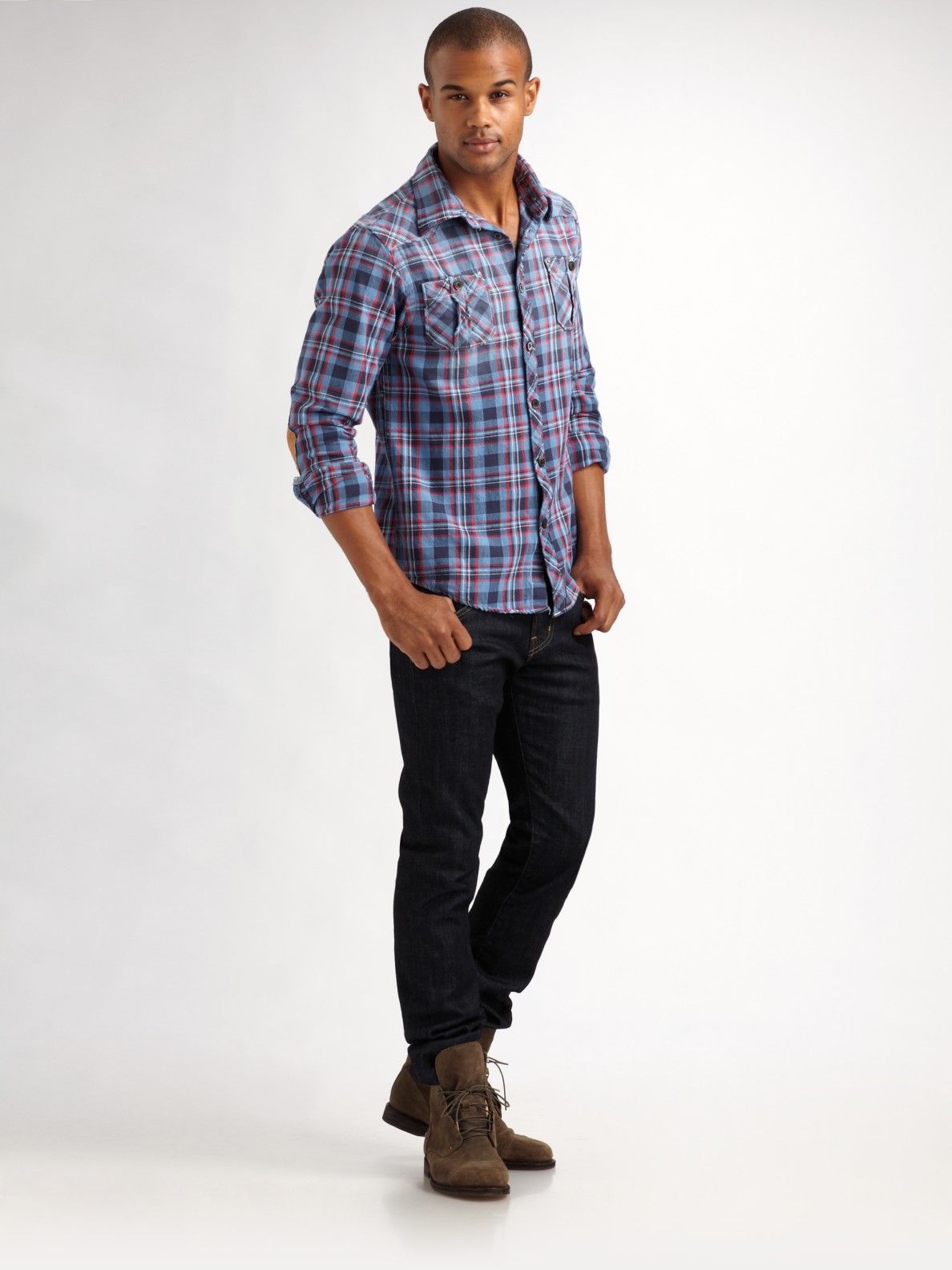 mens scotch plaid shirt