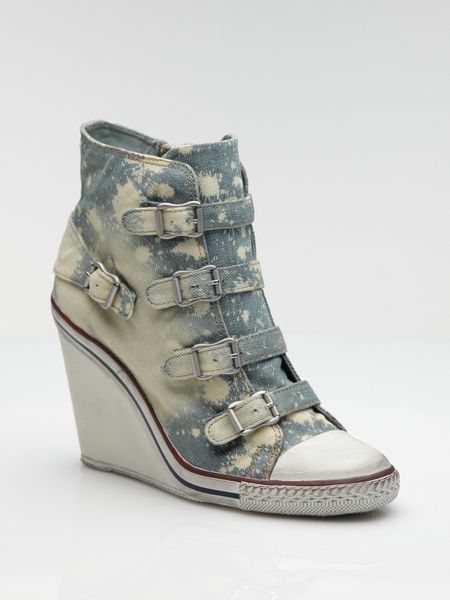 denim wedge trainers