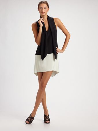 Derek Lam Silk Neck-tie Dress - Lyst