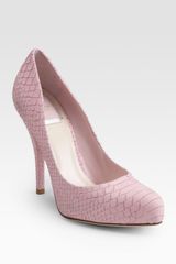 Dior Snake-print Leather Pumps