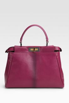Fendi Regular Peekaboo Top Handle Bag - Lyst