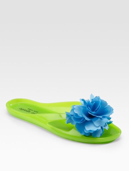 ... Spade Beau Floraldetail Jelly Sandals in Green (key lime green) - Lyst