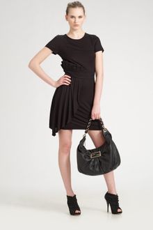 Fendi Pleated-ruffle Knit Dress - Lyst
