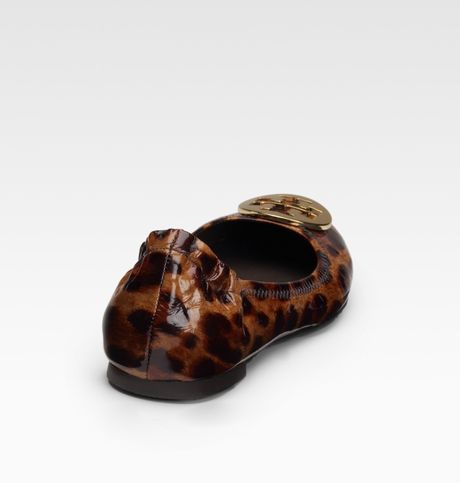 leopard print flats tory burch