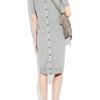 Stella Mccartney Buttonedback Wool Sweater Dress in Gray - Lyst