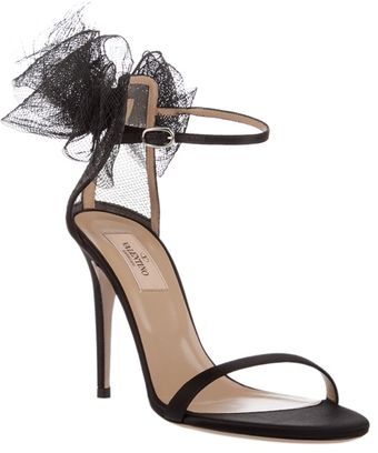 Valentino Feather Satin Stiletto - Lyst