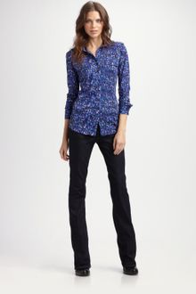Tory Burch Printed Silk Blouse - Lyst