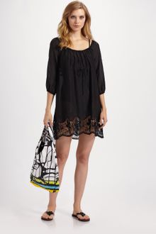 Diane Von Furstenberg Lace-trimmed Cotton/silk Coverup - Lyst