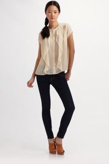 See By Chloé Pleated Ruffle Blouse - Lyst