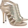 Gucci Crystalembellished Silksatin Sandals in Silver (taupe) - Lyst