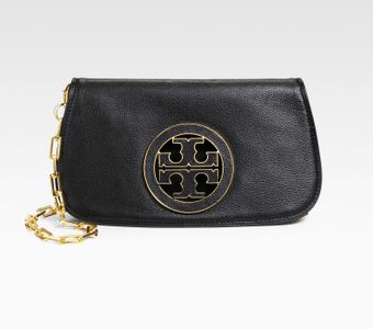  Amanda Logo Leather Clutch 