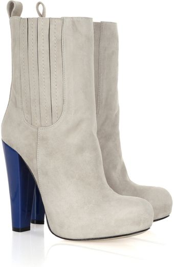  Contrast-heel Suede Ankle Boots 