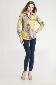 Etro Paisley Stretch Cotton Shirt - Lyst