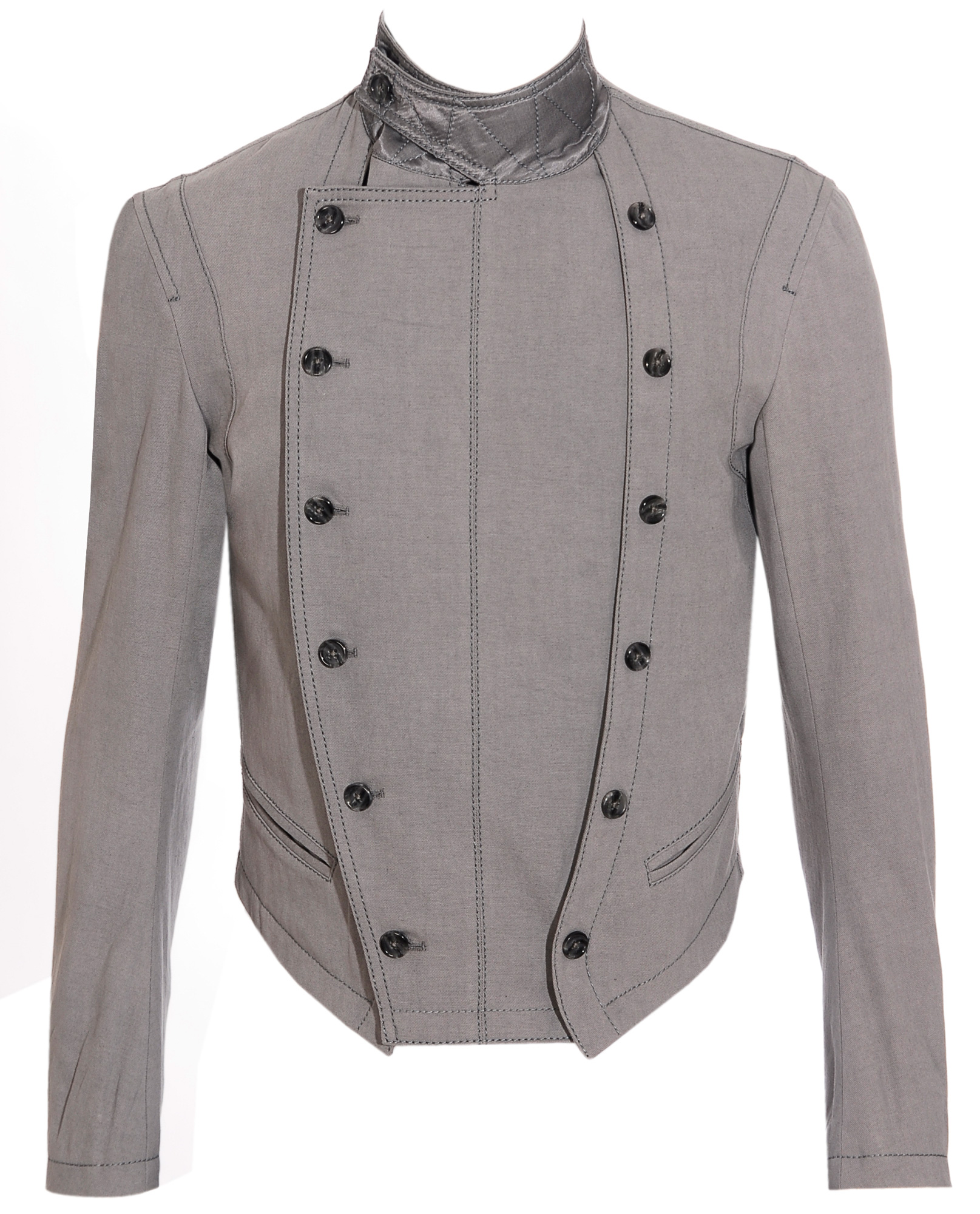 Ann Demeulemeester Doublebreasted Military Jacket in Gray for Men