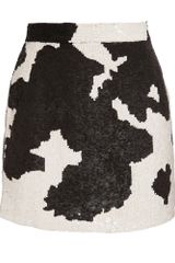 Ashish Sequin Cow Hide Mini-skirt
