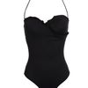 Azzaro Ruffle Trimmed Halter Neck in Black - Lyst