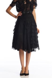 Oscar de la Renta Lace Flutter 26 Skirt - Lyst