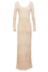 Acne Long Camel Jersey Dress