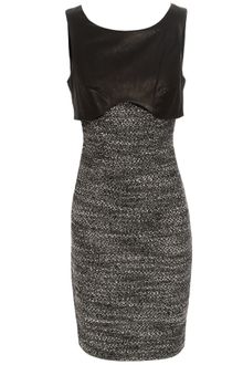 Jason Wu Leather Layered Tweed Dress - Lyst