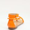 Christopher Kane Vstrap Thong Leather Sandals in Orange