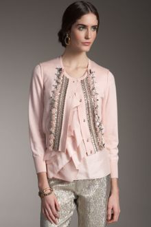 Oscar de la Renta Embroidered Cardigan - Lyst