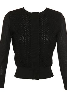 Giambattista Valli Silk-linen Knit Cardigan with Cut-out Detail - Lyst