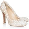 Alexander Mcqueen Lacecovered Satin Pumps in Beige (white) - Lyst