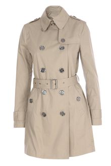 Burberry Brit Beige Cotton Trench Coat - Lyst