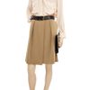 Chloé Aline Pleated Wool Skirt in Beige (camel) - Lyst