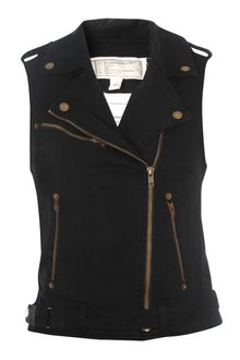 Current/Elliott Denim Sleeveless Biker Jacket - Lyst