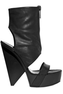 Gareth Pugh 160mm Lambskin Open Toe Front Zip Boots - Lyst