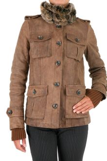 Gold Bunny Murmaski Collar Leather Jacket - Lyst