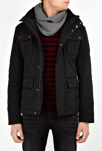 Hugo Boss Black Black Nylon Twill Army Jacket - Lyst