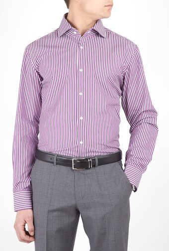 Hugo Boss Black Plum Bold Stripe Classic Fit Shirt - Lyst