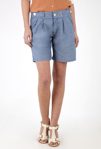  Light Blue Paper Bag Short 