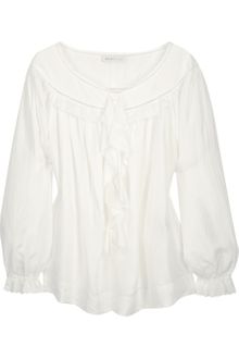 See By Chloé Ruffle-placket Silk Blouse - Lyst